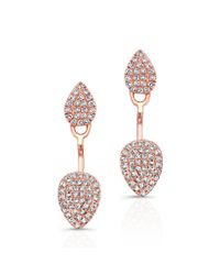 Anne Sisteron - Pink 14kt Rose Gold Pear Shaped Floating Earrings - Lyst
