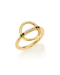 Elizabeth and James | Metallic Aloba White Topaz & Black Spinel Ring | Lyst