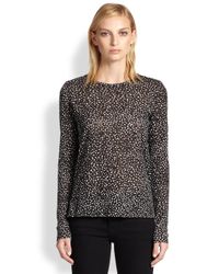 Proenza Schouler | Black Print Tissue Jersey Long Sleeve Top | Lyst