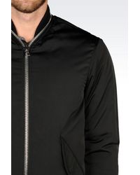 Emporio Armani | Black Bomber In Shiny Effect Technical Fabric for Men | Lyst
