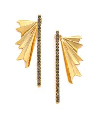 Giles & Brother | Metallic Ray Burst Pave Crystal Ear Jacket & Drop Earrings Set | Lyst