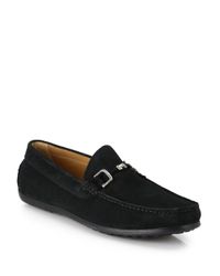 Saks Fifth Avenue | Black Suede Drivers for Men | Lyst