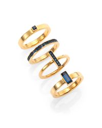 Michael Kors | Blue Brilliance Statement Montana Baguette & PavÉ Stackable Ring Set | Lyst