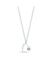 Anne Sisteron | Metallic 14kt White Gold Diamond In My Heart Necklace | Lyst