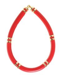 Lizzie Fortunato | Red Leather Tube Necklace | Lyst