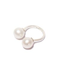 Maria Stern | Metallic Small Double Pearl Ring | Lyst
