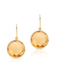 Anne Sisteron - 14kt Yellow Gold Citrine Round Earrings - Lyst