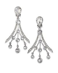 Oscar de la Renta | Metallic Swarovski Crystal Fan Earrings | Lyst