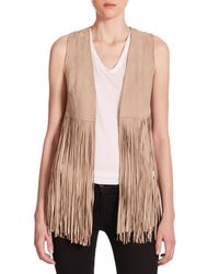 Lamarque | Brown Suede Fringe Vest | Lyst