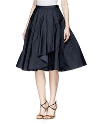 Lyst Jason Wu Drape Pleat Taffeta Flare Skirt In Blue