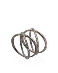 Eva Fehren | Metallic Xx Ring in Blackened White Gold with White Diamonds | Lyst