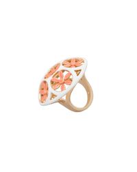 Trina Turk | Pink Domed Flower Cocktail Ring | Lyst