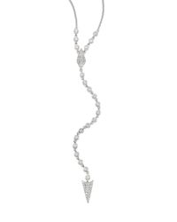 Meira T | Metallic Diamond & 14k White Gold Arrow Lariat Necklace | Lyst