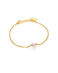 Majorica | Metallic 8mm White Pearl Chain Bracelet | Lyst