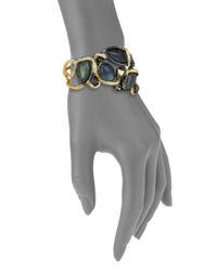 Alexis Bittar | Metallic Elements Phoenix Asymmetrical Labradorite, Pyrite & Crystal Vine Bracelet | Lyst