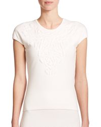 ESCADA | White Embossed Flower Knit Top | Lyst