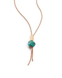 Ginette NY | Metallic Fallen Sky Turquoise & 18k Rose Gold Bead Necklace | Lyst
