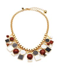 kate spade new york | Metallic Ipanema Tile Short Bib Necklace | Lyst