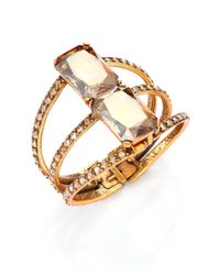 Oscar de la Renta | Metallic Octagon Crystal Statement Bracelet | Lyst
