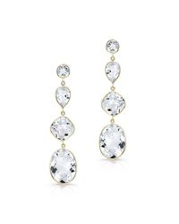 Anne Sisteron - 14kt Yellow Gold White Topaz Quadruple Drop Earrings - Lyst