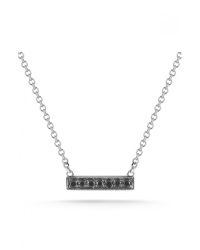 Dana Rebecca | Sylvie Rose Mini Bar Necklace In Black Rhodium | Lyst