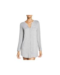 Calvin Klein | Gray Cozy Long Sleeve Night Dress | Lyst