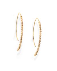 Mizuki | Metallic Core 14k Yellow Gold Beaded Marquee Drop Earrings | Lyst
