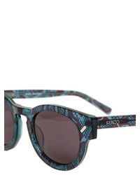 KENZO Blue Snake Effect Acetate Sunglasses