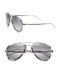Gucci | Gray 57mm Aviator Sunglasses | Lyst