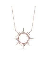 Anne Sisteron - Pink 14kt Rose Gold Diamond Open Sunburst Necklace - Lyst