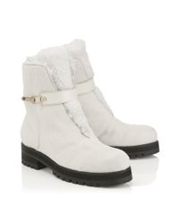 Jimmy Choo | Duffel Flat Off White Pony And Shearling Lined Winter Boots | Lyst