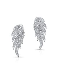 Anne Sisteron - 14kt White Gold Diamond Wing Stud Earrings - Lyst