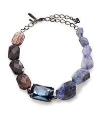 Oscar de la Renta | Black Faceted Quartz & Crystal Necklace | Lyst