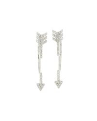 Anne Sisteron - 14Kt White Gold Diamond Floating Arrow Earrings - Lyst