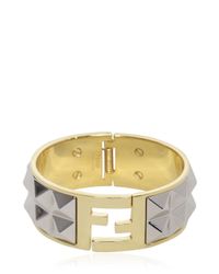 Fendi | Metallic The Sta Studded Brass Bracelet | Lyst