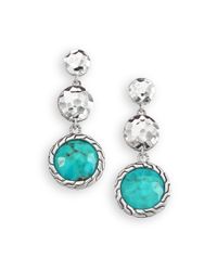 John Hardy | Metallic Palu Turquoise & Sterling Silver Matrix Drop Earrings | Lyst