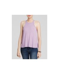 Free People | Pink Rayon Slub Long Beach Tank | Lyst
