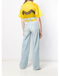 Maison Margiela Blue Weite Jeans mit Cut-Outs