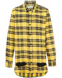 Off-White c/o Virgil Abloh | Yellow Diagonal Spray Check Shirt | Lyst