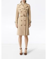 Burberry Gabardine Trenchcoat in het Natural