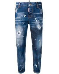 DSquared² Blue Ausgewaschene Cropped-Jeans