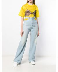 Maison Margiela Blue Weite Jeans mit Cut-Outs