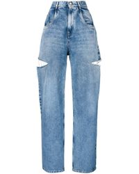 Maison Margiela Blue Cut-out Detail Jeans