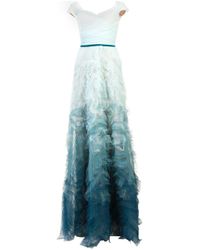 Abito da sera effetto sfumato di Marchesa notte in Blue