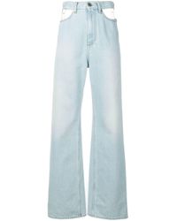 Maison Margiela Blue Weite Jeans mit Cut-Outs