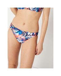 Gottex Blue Bikini-Slip mit floralem Muster