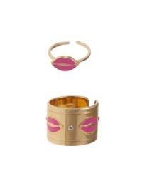 Maria Francesca Pepe | Pink Lips Ring Set | Lyst