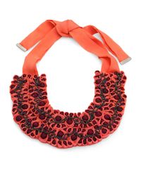 Etro | Pink Coral Ribbon Necklace | Lyst