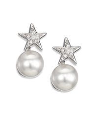 Kenneth Jay Lane | Metallic Faux Pearl & Star Earrings | Lyst