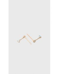 Wwake | Metallic Small Two Step Chain Earring | Lyst